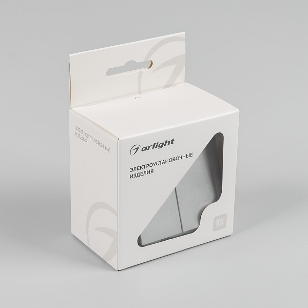 Механизм выключателя двухклавишный самовозвратный SWT-MKR2-PL-GR-V (250V, 10A) (Arlight, -) Lednikoff