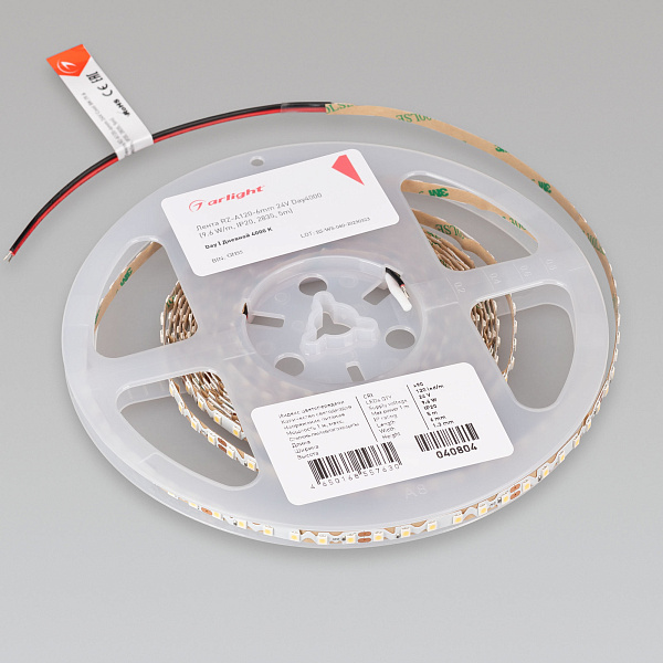 Светодиодная лента RZ-A120-6mm 24V Day4000 (9.6 W/m, IP20, 2835, 5m) (Arlight, -) Lednikoff