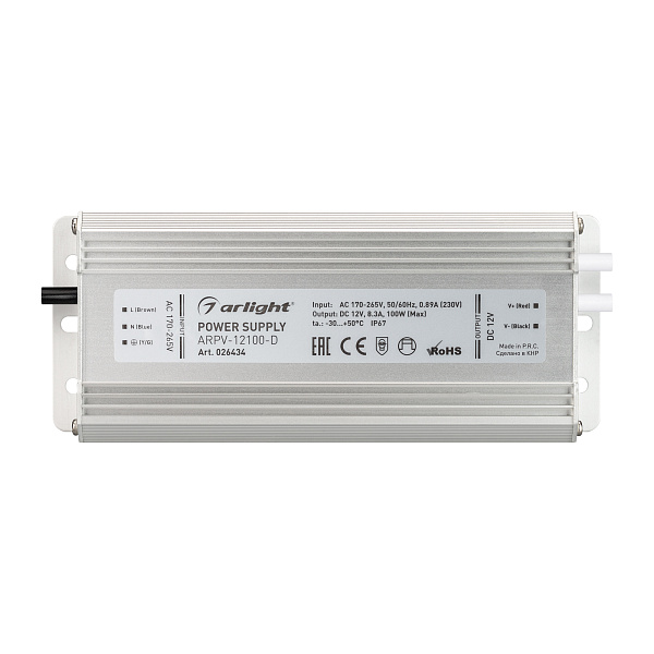 Блок питания ARPV-12100-D (12V, 8.3A, 100W) (Arlight, IP67 Металл, 3 года) Lednikoff