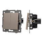 Механизм выключателя двухклавишный самовозвратный SWT-MKR2-PL-GD-V (250V, 10A) (Arlight, -) Lednikoff