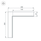 Угол SL-LINIA45-FANTOM внутренний (Arlight, Металл) Lednikoff