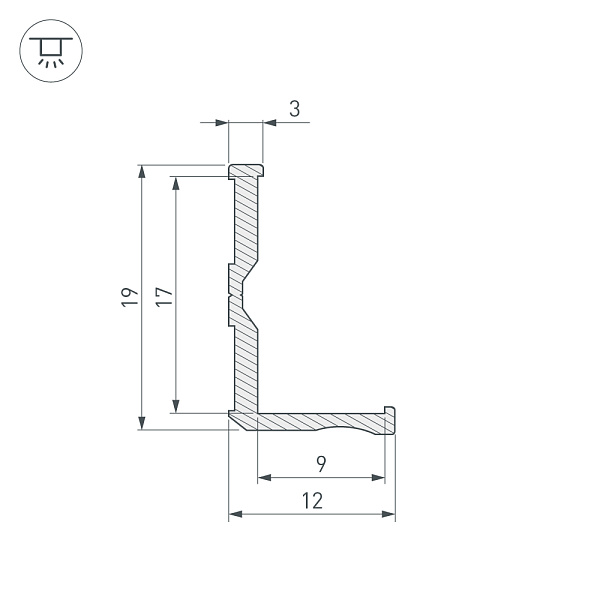 Профиль ALM-BASE-H10-2000 RAL9016 (Arlight, Алюминий) Lednikoff