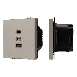 Механизм розетки с быстрой USB зарядкой SCT-NOBE-MUACC-SFPL-FC-CA (65W, QC3) (Arlight, -)