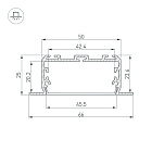 Профиль KLUS-POWER-W50-FS-2000 ANOD (Arlight, Алюминий) Lednikoff