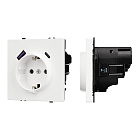 ARL NOBE Розетка зк со шторками с USB тип А+С софт-тач белый кварц SCT-MUAC-SFPL-WH (250V, 16A) (Arlight, -) Lednikoff