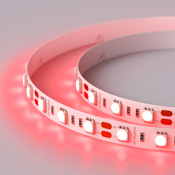 Светодиодная лента RT 2-5000 12V Red 2x (5060, 300 LED, LUX) (Arlight, 14.4 Вт/м, IP20) Lednikoff