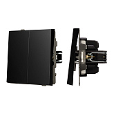 Механизм выключателя двухклавишный проходной SWT-TENDO-MKP2-PL-BK (230V, 10A) (Arlight, Черный)