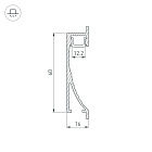 Профиль с экраном ALU-WALL-US-2000 ANOD+FROST (Arlight, Алюминий) Lednikoff