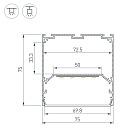 Профиль LINE-M-7575-2500 ANOD (Arlight, Алюминий) Lednikoff