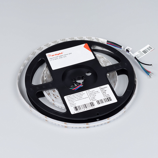 Светодиодная лента CSP-X840-12mm 24V RGBW-Warm (17.2 W/m, IP20, 5m) (Arlight, 5 лет) Lednikoff