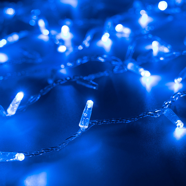 Светодиодная гирлянда ARD-STRING-CLASSIC-1000-CLEAR-100LED-PULSE Blue (230V, 7W) (Ardecoled, IP65) Lednikoff