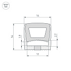 Силиконовый профиль WPH-FLEX-1414-TOP-S11-50m WHITE (Arlight, Силикон) Lednikoff