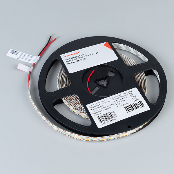 Светодиодная лента MICROLED-5000-2110-700-24V White6000 (10mm, 10W, IP20) (Arlight, -) Lednikoff
