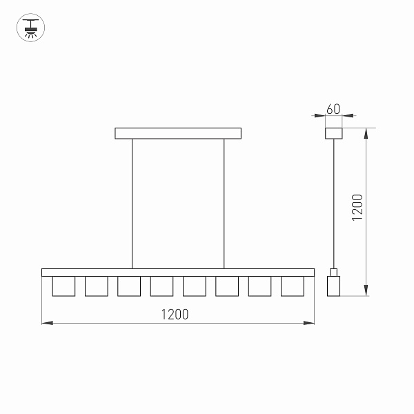 Светильник SP-LEGACY-S1200x60-8x6W Warm3000 (BK, 34 deg) (Arlight, IP20 Металл, 3 года) Lednikoff