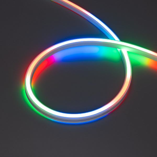 Светодиодная лента герметичная SPI WAVE-SIDE-DOUBLE-A80-16x15mm 24V RGB PX10 (12 W/m, IP67, 5m, wire x1) (Arlight, Вывод боковой, 5 лет)