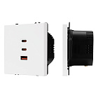 ARL NOBE USB Розетка тип А+С+С софт-тач белый кварц SCT-MUACC-SFPL-FC-WH (65W, QC3) (Arlight, -) Lednikoff