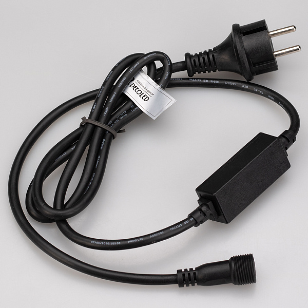 Шнур питания ARD-PRO-FLASH-1.5M Black (230V, 1.6A) (Ardecoled, Закрытый) Lednikoff