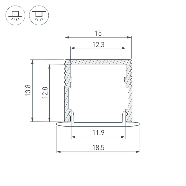 Профиль SL-MINI-15-2000 BLACK (Arlight, Алюминий) Lednikoff