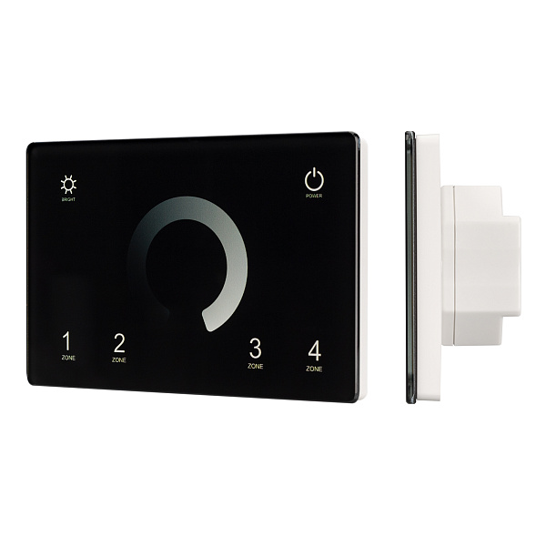 Панель Sens SMART-P79-DIM Black (230V, 4 зоны, 2.4G) (Arlight, IP20 Пластик, 5 лет) Lednikoff