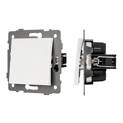 Механизм выключателя одноклавишный самовозвратный SWT-MKR1-PL-WH-V (250V, 10A) (Arlight, -)