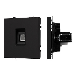 ARL NOBE Розетка телефонная софт-тач черный оникс SCT-MTL1-SFPL-BK (RJ-11, 4C) (Arlight, -)