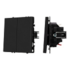 ARL NOBE Выключатель перекрёстный 2 кл софт-тач черный оникс SWT-MKX2-SFPL-BK (250V, 10A) (Arlight, -) Lednikoff
