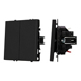ARL NOBE Выключатель перекрёстный 2 кл софт-тач черный оникс SWT-MKX2-SFPL-BK (250V, 10A) (Arlight, -)