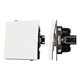 Механизм выключателя двухклавишный проходной SWT-TENDO-MKP2-SFPL-WH (230V, 10A) (Arlight, Матовый белый)