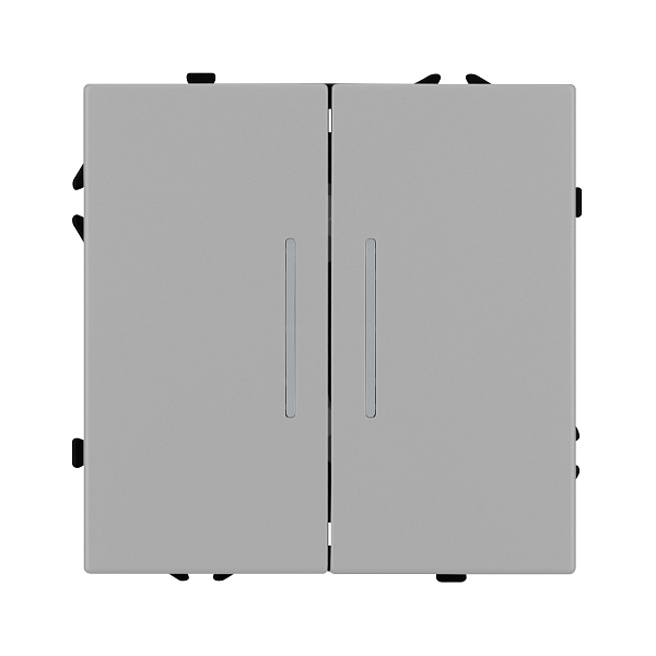 Механизм выключателя двухклавишный непроходной LED SWT-NOBE-MK02-SFPL-L-IS (230V, 10A) (Arlight, Никель) Lednikoff