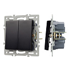 Механизм выключателя двухклавишный проходной SWT-MKP2-PL-BK (250V, 16A) (Arlight, -) Lednikoff