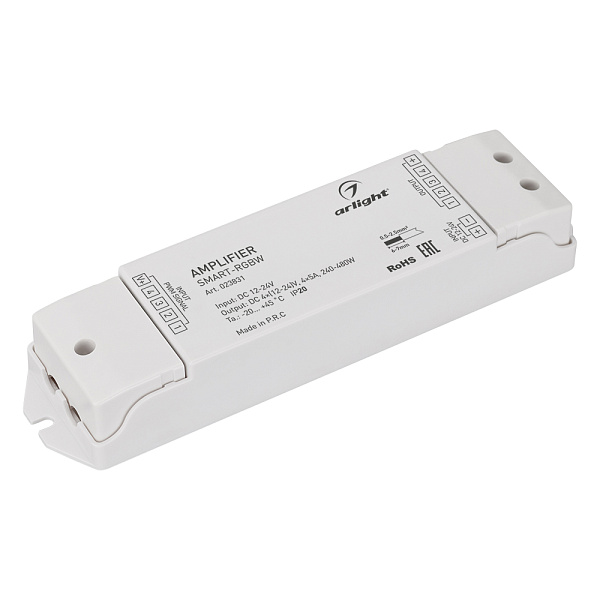Усилитель SMART-RGBW (12-24V, 4x5A) (Arlight, IP20 Пластик, 5 лет) Lednikoff