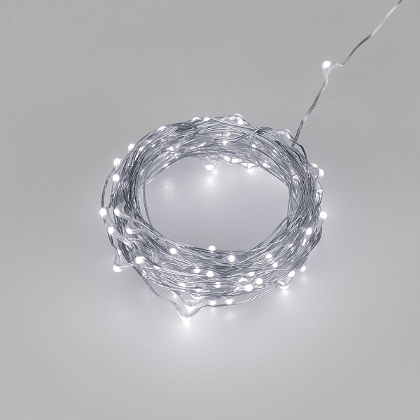 Светодиодная гирлянда ARD-DEW-HOME-10000-CLEAR-100LED-LIVE White6000 (5V, USB, ПДУ) (Ardecoled, IP20) Lednikoff