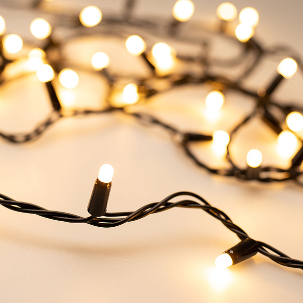 Светодиодная гирлянда ARD-STRING-CLASSIC-1000-BLACK-100LED-MILK PULSE Warm (230V, 7W) (Ardecoled, IP65) Lednikoff