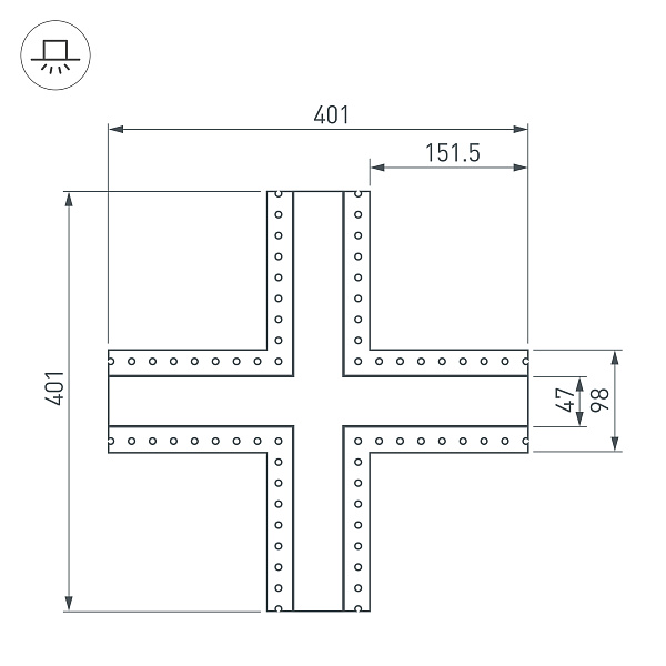 Крестовина SL-LINIA45-FANTOM (Arlight, Металл) Lednikoff