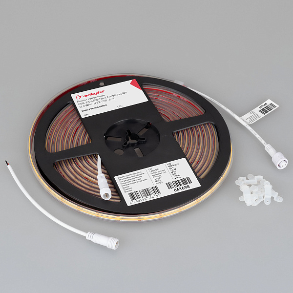 Светодиодная лента герметичная COB-PS-X400-7mm 24V White6000 (7.2 W/m, IP67, CSP, 5m) (Arlight, -) Lednikoff