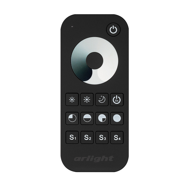Пульт SMART-R24-DIM Black (1 зона, 2.4G) (Arlight, IP20 Пластик, 5 лет) Lednikoff