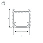 Профиль PDS-H16-2000 ANOD (Arlight, Алюминий) Lednikoff