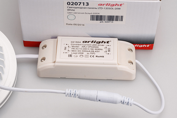 Светодиодная панель LTD-135SOL-20W White (Arlight, IP44 Пластик, 3 года) Lednikoff