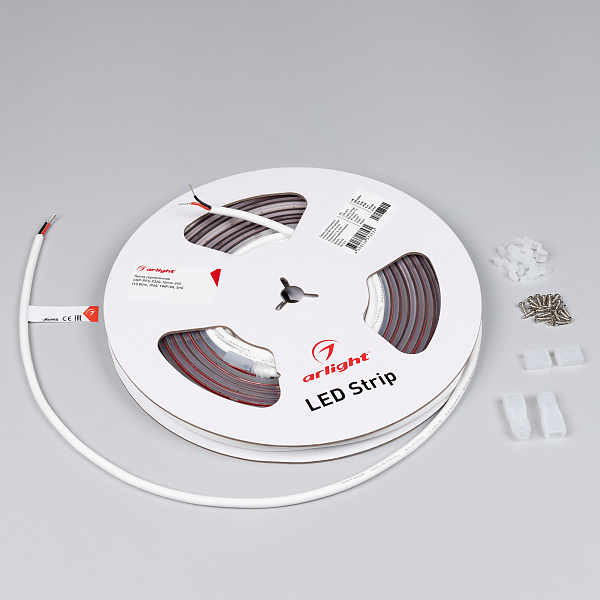 Светодиодная лента герметичная CSP-PFS-X320-10mm 24V Warm2400 (10 W/m, IP68, TWP100, 5m) (Arlight, -) Lednikoff