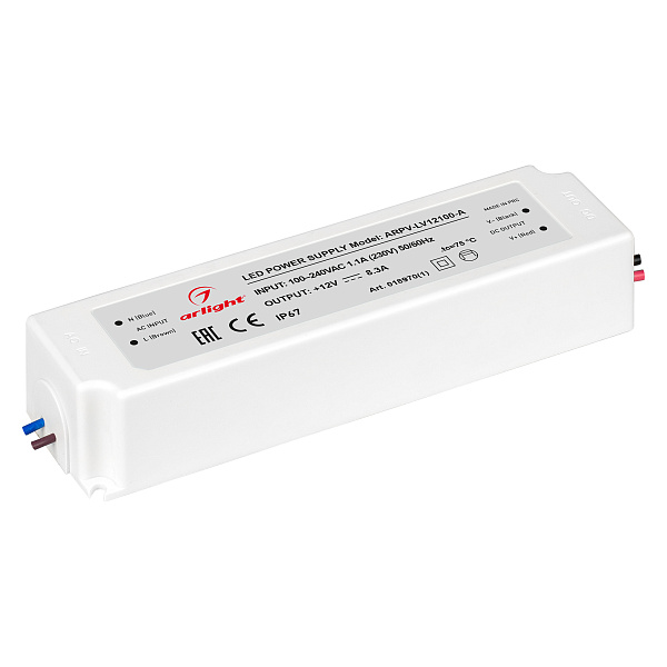 Блок питания ARPV-LV12100-A (12V, 8.3A, 100W) (Arlight, IP67 Пластик, 3 года) Lednikoff
