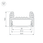 Профиль ARH-WIDE-H16-2000 ANOD (Arlight, Алюминий) Lednikoff