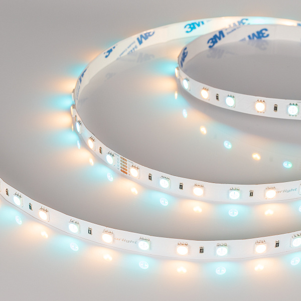Светодиодная лента RT-B60-10mm 24V RGBW-Warm (14.4 W/m, IP20, 5m) (Arlight, Открытый) Lednikoff