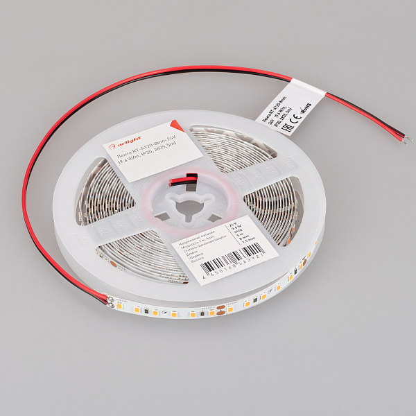 Светодиодная лента RT-A120-8mm 24V Pink (9.6 W/m, IP20, 2835, 5m) (Arlight, -) Lednikoff