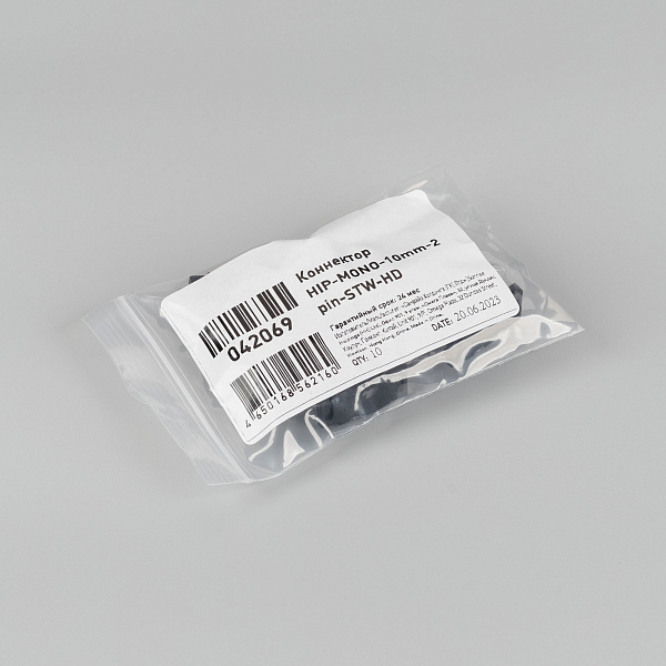 Коннектор HIP-MONO-10mm-2pin-STW-HD (Arlight, Лента-Провод) Lednikoff