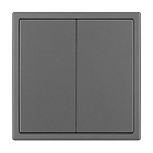 Механизм выключателя двухклавишный проходной SWT-NOBE-MKP2-SFPL-GR (230V, 10A) (Arlight, Серый базальт) Lednikoff