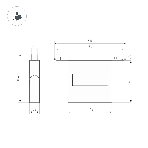 Светильник MAG-ORIENT-FLAT-FOLD-S195-6W Day4000 (WH, 80 deg, 48V, DALI) (Arlight, IP20 Металл, 5 лет)