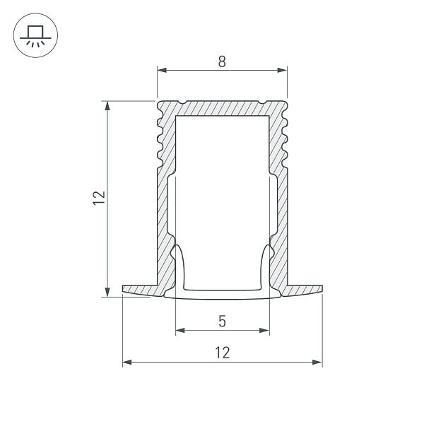 Профиль SL-MINI-8-H12-F12-2000 ANOD (Arlight, Алюминий) Lednikoff