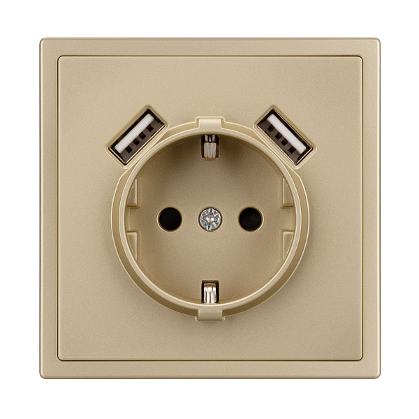 Механизм розетки с USB зарядкой SCT-NOBE-MUAA-SFPL-GD (230V, 16A) (Arlight, Золотой песок) Lednikoff