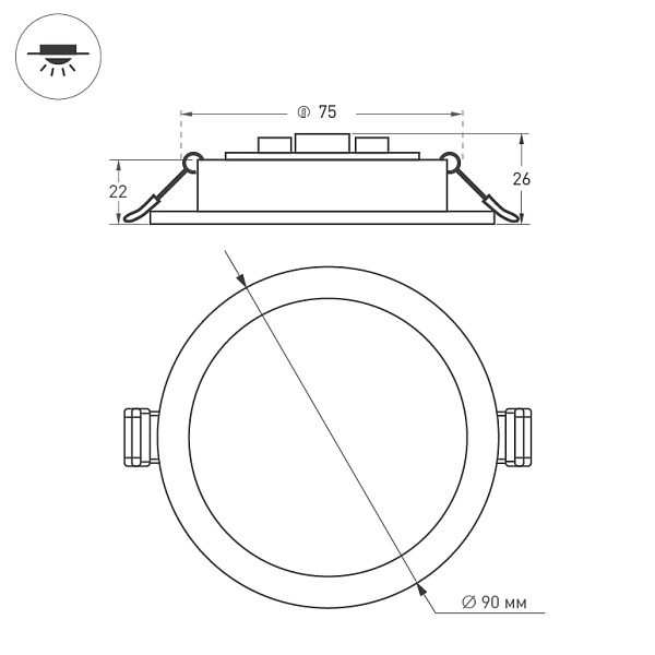 Светильник DL-BL90-5W Warm White (Arlight, IP40 Металл, 3 года) Lednikoff