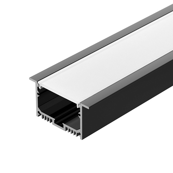 Профиль с экраном SL-LINIA62-F-2500 BLACK+OPAL (Arlight, Алюминий) Lednikoff